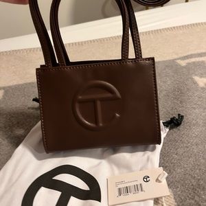Small Chocolate Telfar shopping bag